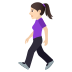 🚶🏻‍♀️ woman walking: light skin tone display on JoyPixels